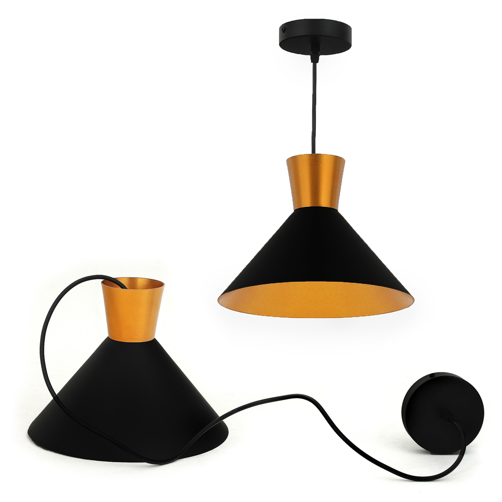 Lampa wisząca czarno złota 61 234 Pomysł na prezent art wyposażenia