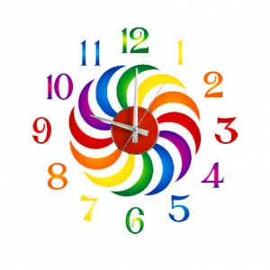 Kolorowy zegar dziecięcy