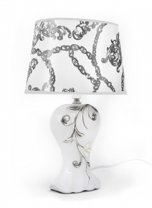 Biało-srebrna lampa nocna