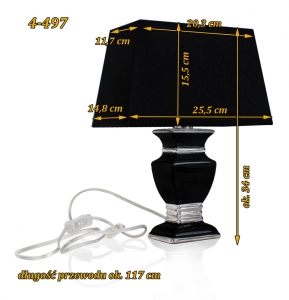 Czarna lampa sprzedawana bez żarówki