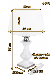 Biała lampa nocna sprzedawana bez żarówki