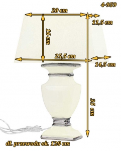 Ecru lampa nocna sprzedawana bez żarówki