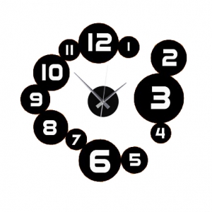 Czarno-biały zegar nowoczesny