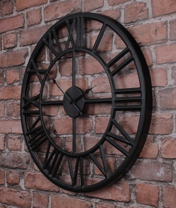 Metalowy zegar czarny 45 cm