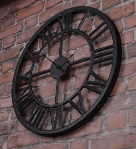 Loftowy zegar czarny