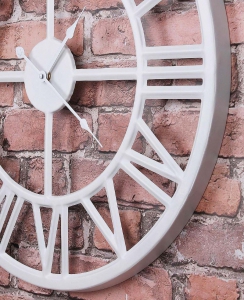 Metalowy zegar biały średnica 80 cm