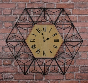 Geometryczny zegar loftowy