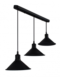 Czarna lampa sufitowa nad stół lub wyspę kuchenną