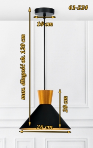 Czarno złota lampa sprzedawana bez żarówki